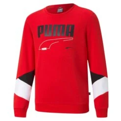 Puma Rebel Crew Sweater Junior High Risk Red