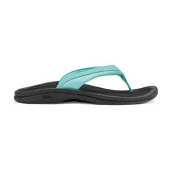 Olukai Ohana Slippers Dames Sea Glass Black