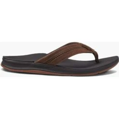 Reef Leather Ortho Coast Slippers Heren Brown