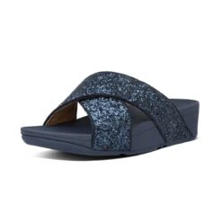 Fitflop Lulu Glitter Slides Slippers Dames Midnight Navy - EU 40