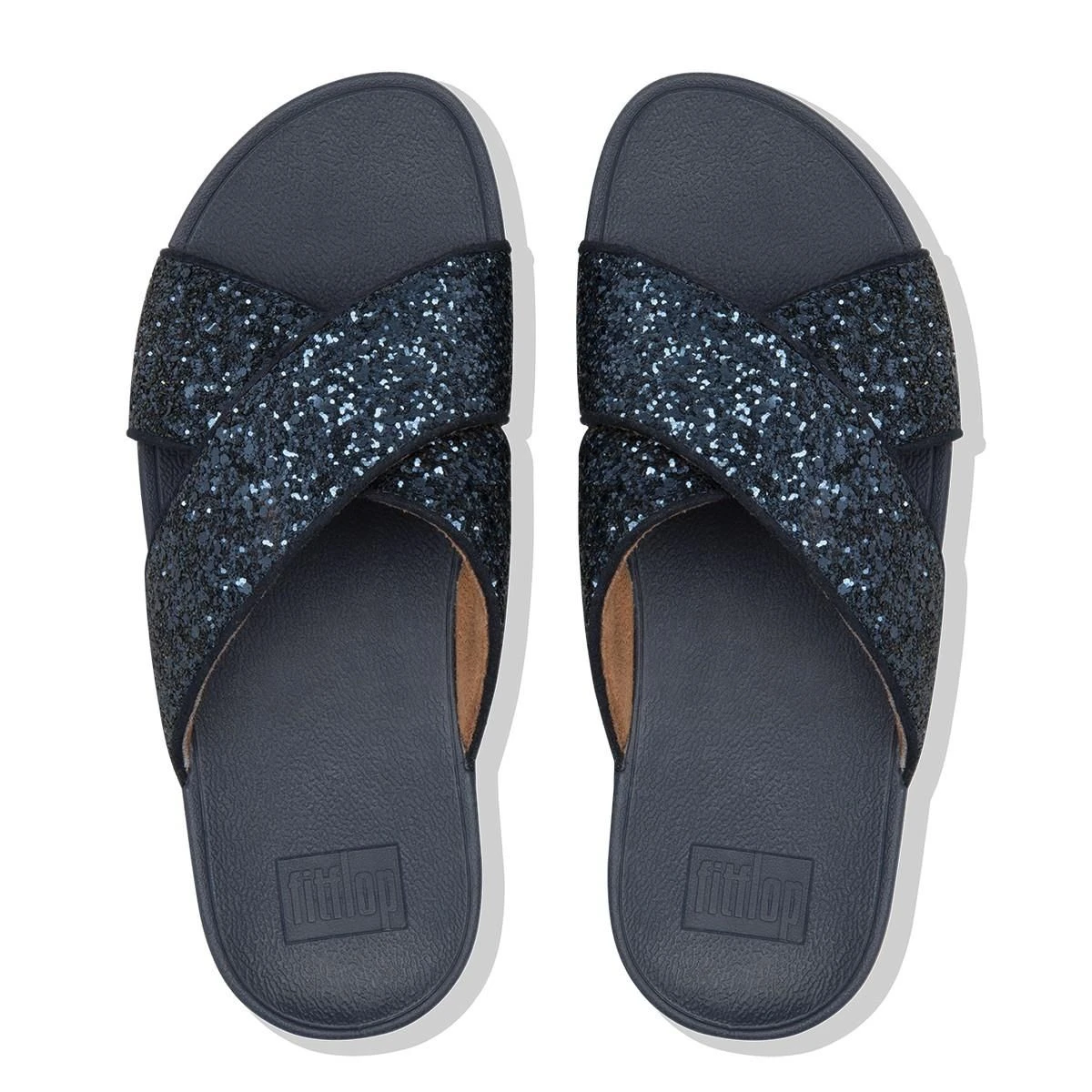 Fitflop Lulu Glitter Slides Slippers Dames Midnight Navy - EU 40 - Afbeelding 3