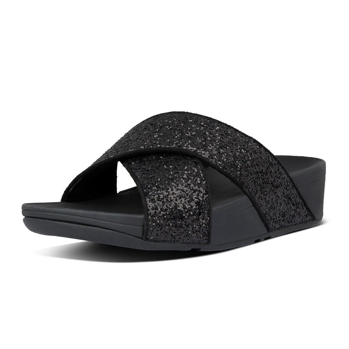 Fitflop Lulu Glitter Slides Slippers Dames Black Glitter - EU 40
