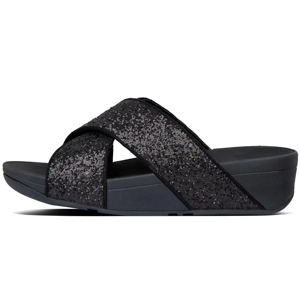 Fitflop Lulu Glitter Slides Slippers Dames Black Glitter - EU 40 - Afbeelding 2