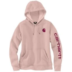 Carhartt Logo Hoodie Dames Ash Rose
