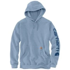 Carhartt Sleeve Logo Hoodie Heren Alpine Blue Heather