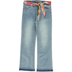 Geisha 7/8 Flared Broek Dames Blue Denim