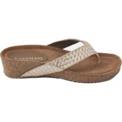 Lazamani 75.807 Slippers Dames Weave Wedge Gold