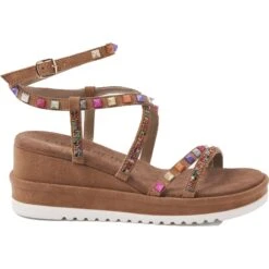 Lazamani 75.408 Sandalen Dames Straps Rainbow Multi Taupe