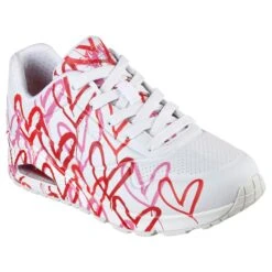 Skechers Uno - Spread The Love 155507 Vrijetijdsschoenen Dames Wit Rood Roze