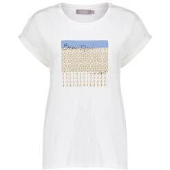 Geisha Shirt Dames Off White Light Blue