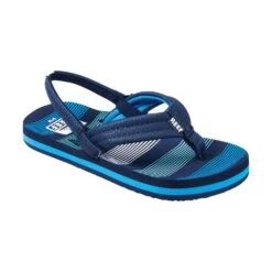 Reef Little Ahi Slippers Junior Deep Sea Stripes Blue