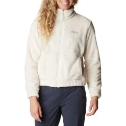 Columbia Fireside Cropped Sherpa Fleece Vest Dames Chalk