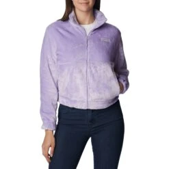 Columbia Fireside Cropped Sherpa Fleece Vest Dames Frostedpurple