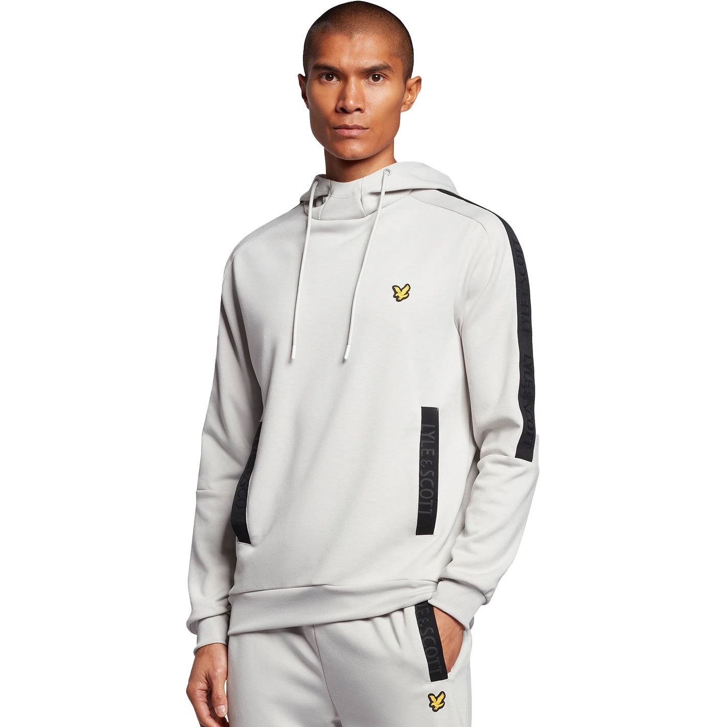 Lyle & ScottPocket Branded Fleece Hoodie Heren Pebble Marl