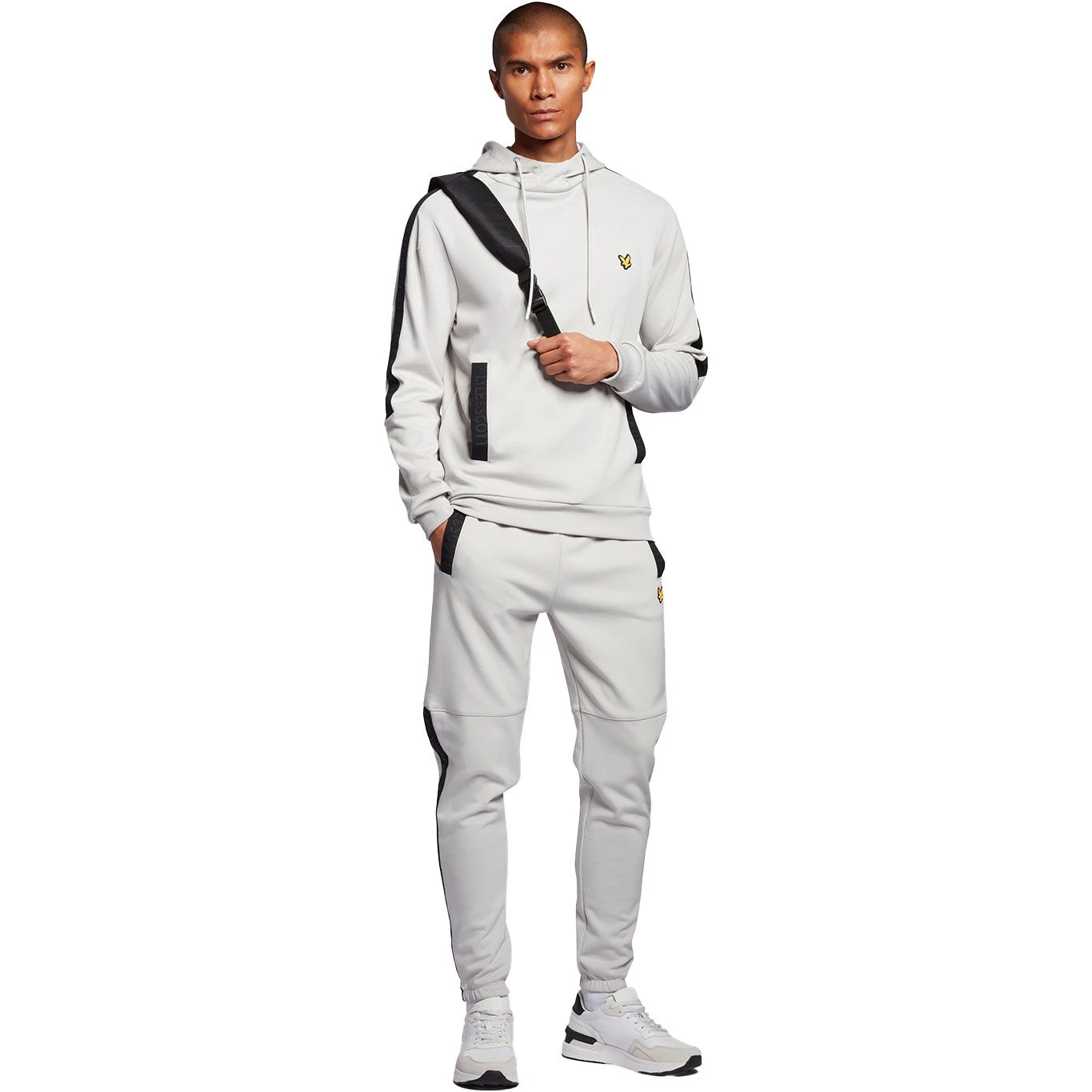 Lyle & ScottPocket Branded Fleece Hoodie Heren Pebble Marl - Afbeelding 3