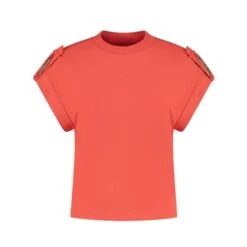 NIKKIE Epaulette Plate Shirt Dames Paprika