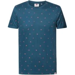 Petrol Industries Short Sleeve AOP Shirt Heren Stone Blue