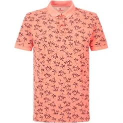 Petrol Industries AOP Short Sleeve Polo Heren Fiery Coral