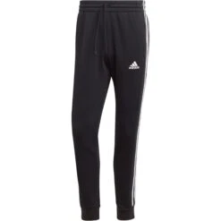Adidas Essential Fleece 3-Stripes Tapered Cuff Joggingbroek Heren Black White