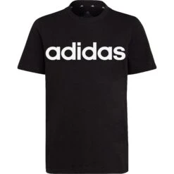 Adidas Essentials Linear Logo Shirt Junior Black White